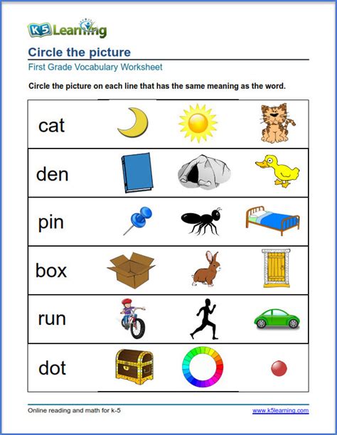 Categories Worksheet For First Grade