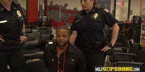 Milf Cops Steam Up A Barbershop As They Look For A Criminal Suspect Porn Videos