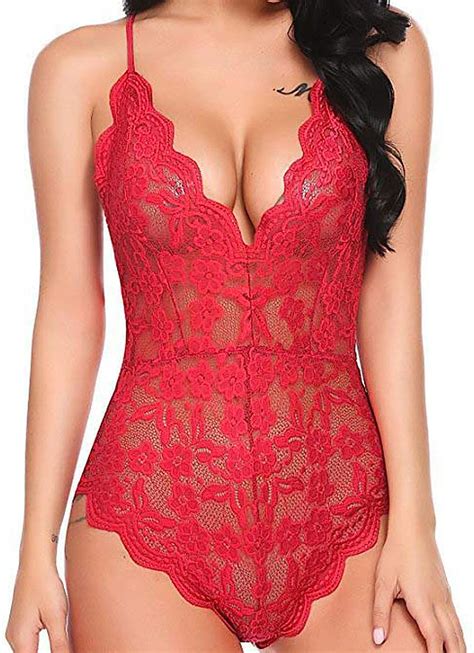 manadlian Bodysuit Damen Erotisch Underwear Spitze BH Lingerie Unterwäsche Reizwäsche Sexy