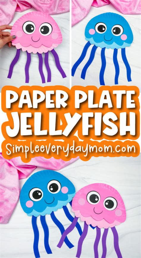 Fun + Easy Jellyfish Paper Plate Craft For Kids [Free Template]