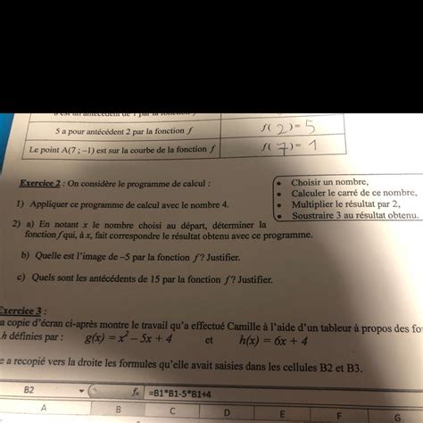 Exercice On Consid Re Le Programme De Calcul Nosdevoirs Fr