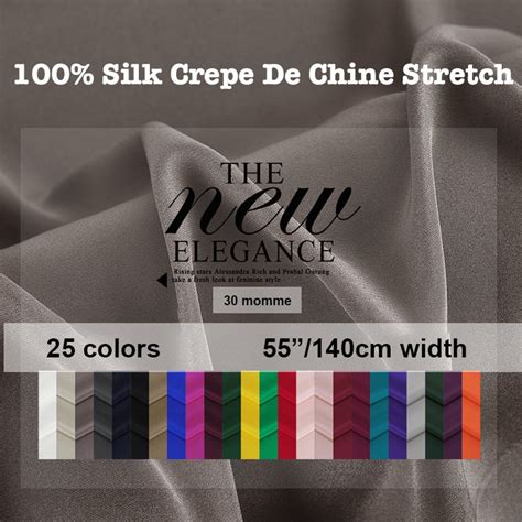 Colors Stretch Momme Silk Heavy Crepe De Chine Fabric Solid