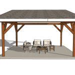 1717 Lean To Pavilion Front View MyOutdoorPlans