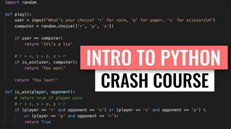 Learn To Code In Python Crash Course For The Absolute Beginner