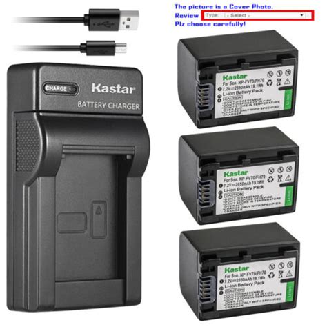 Kastar Battery Slim Charger For Sony NP FV70 Sony HDR XR155 HDR XR160