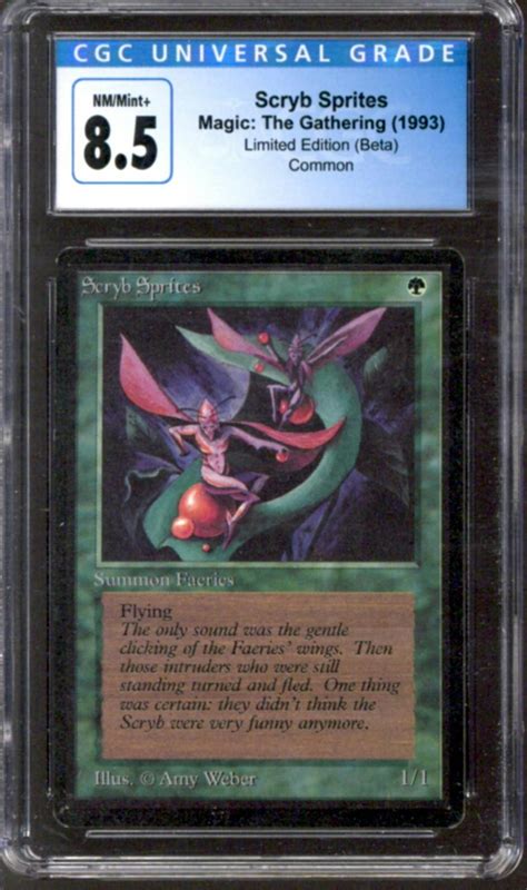 Magic The Gathering Beta Scryb Sprites Cgc 85 Near Mint Nm Da Card