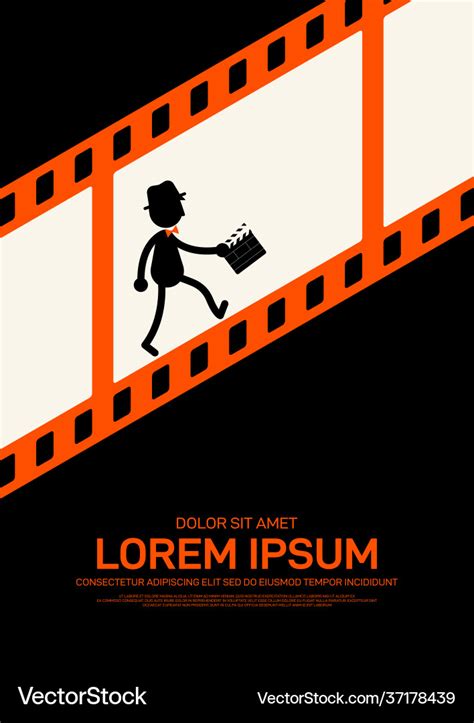 Movie and film poster design template background Vector Image