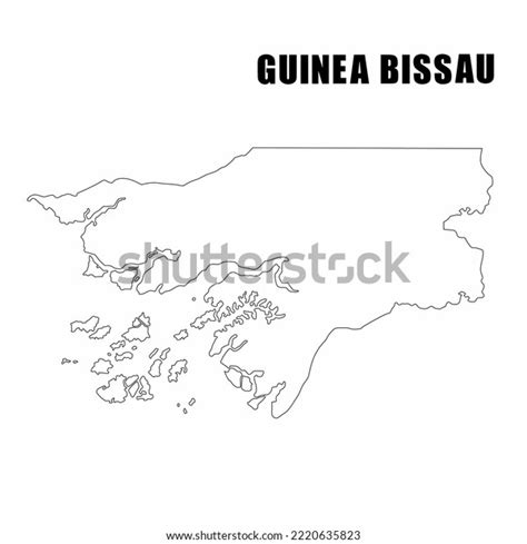 Vector Illustration Outline Map Guinea Bissau Stock Vector Royalty