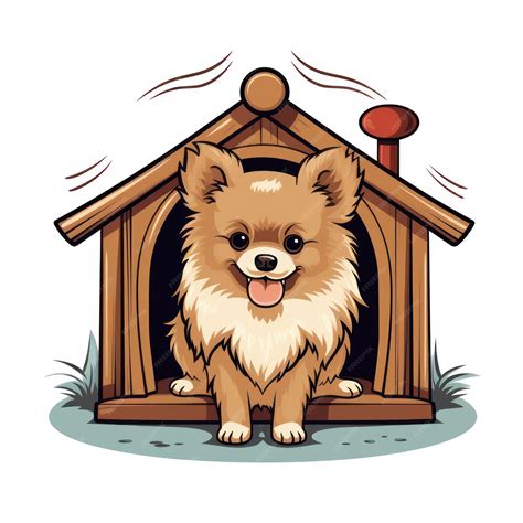 Premium Photo A Pomeranian Dog In Dog House