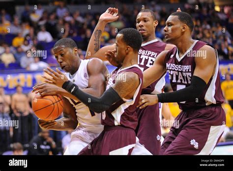 Lsu Forward 1 Tasmin Mitchell Grabs A Rebound Surrounded By Miss