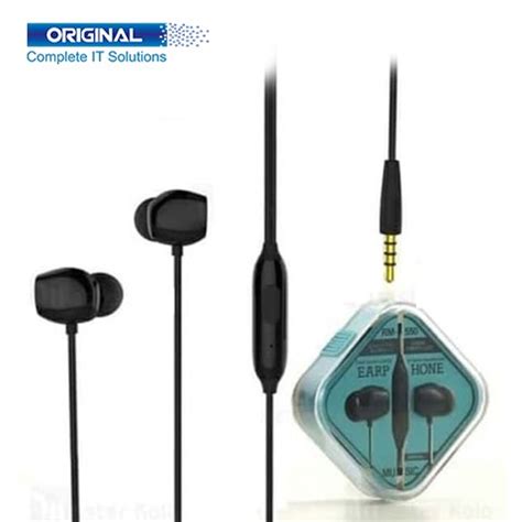 Remax RM 550 In Ear Wired Black Earphone Original Store BD