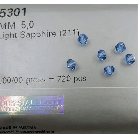 5301 Typical Swarovski Biconical Crystal Bead Light Sapphire Mm 5