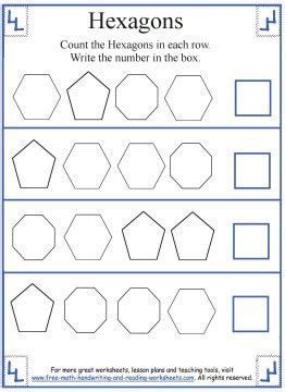 Hexagon Shape Worksheets