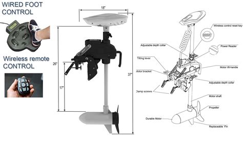 Trolling Motor 55 Lb 12 Volts Cayman T With Wireless Remote