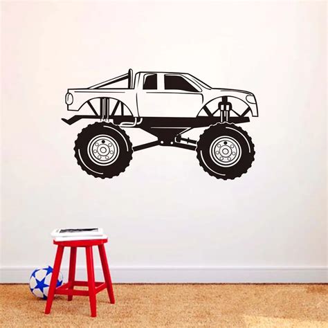 Aliexpress.com : Buy Monster Truck Wall Decal Vinyl Racing Car Stickers Art Murals Garage ...