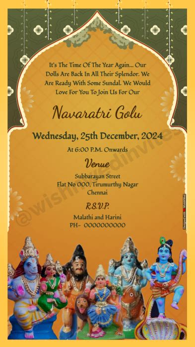 Editable Navratri Festival Invitation Cards Templates Wish N Wed