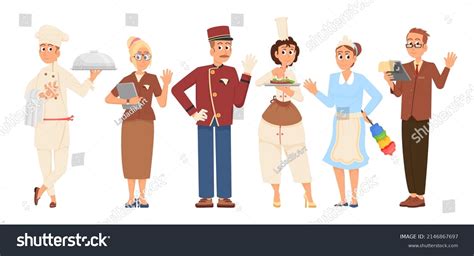 Hotel Staff Cartoon Characters Professional Hospitality Stock Vector ...