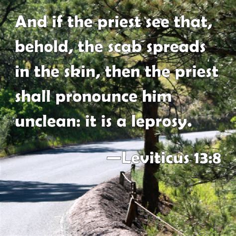 Leviticus 13 8 And If The Priest See That Behold The Scab Spreads In