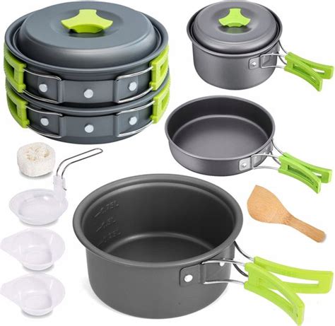 Camping Outdoor Kookset 9 Delig Camping Servies En Pannen Pannenset