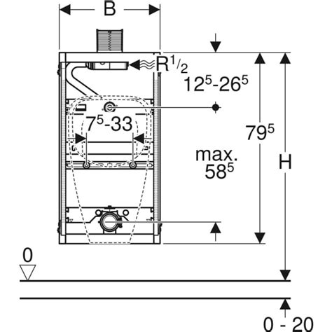 Geberit GIS Element für Urinal, 100 cm, universell, für Betätigung von ...