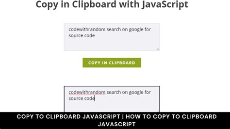 Create Copy To Clipboard Using Html And Javascript