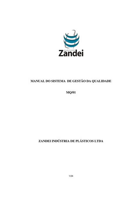 PDF MANUAL DO SISTEMA DE GESTÃO DA QUALIDADE MQ 01 PDF fileA Zandei