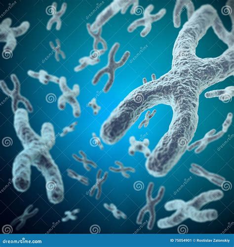 Genetics And Microbiology Concept Dna Molecules On Blue Background