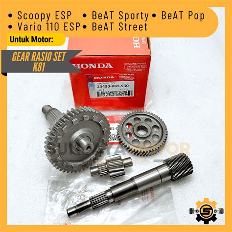 Jual Gear Rasio Set Original Honda K Gigi Rasio Beat Sporty Beat