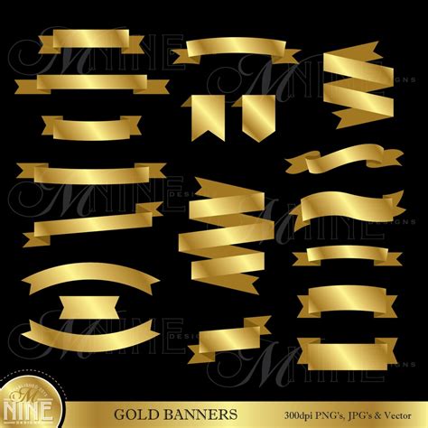 Gold Ribbon Banner Vector