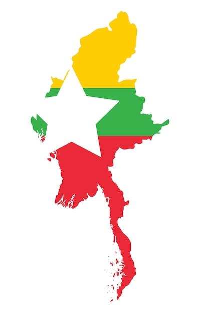 Premium Vector | Myanmar map flag Myanmar flag