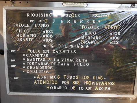 Carta Del Restaurante Los Tolucos Ciudad Del M Xico C Juan E