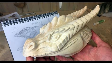 Dragon Head Wood Carving Made From Birch Wood By Jonasolsenwoodcraft