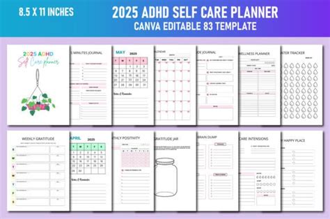 Adhd Self Care Planner Canva Kdp Graphic By Lavlu Creative Zone