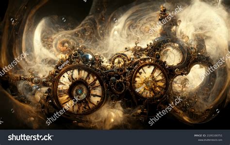 Infinity Time Spiral Space Antique Surreal Stock Illustration