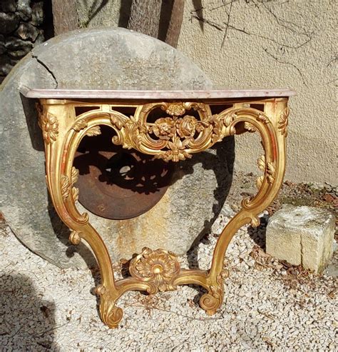 Proantic Console En Bois Sculpte Et Dore D Epoque Louis Xv Xviii