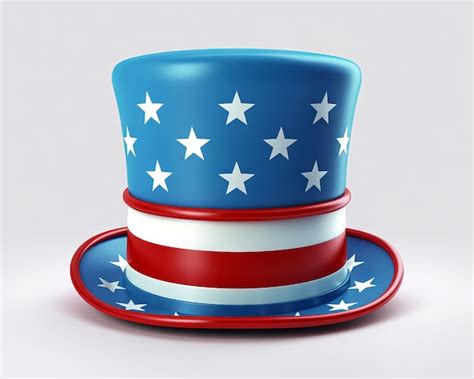 Premium Photo Patriotic Top Hat With American Flag Stars And Stripes