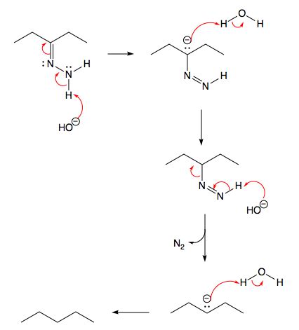 For The Wolff Kishner Reduction Reaction Below Show The Mechanism