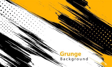 Grunge diagonal amarelo e branco em fundo preto Vetor Grátis