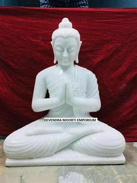 White Handmade Marble Gautam Buddha Statue Home At Rs In Jaipur