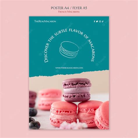 Free PSD | Hand drawn french macarons poster template