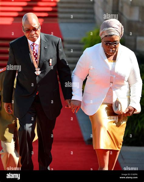 Pretoria South Africa 24th May 2014 South African President Jacob Zuma And His Wife Attend