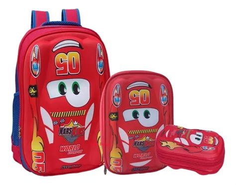 Mochila Costa G Rel Mpago Mcqueen Estojo Lancheira Kit Parcelamento