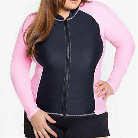 ♞plus Size Rash Guard Womens Upf 50 Rash Guard Long Sleeve Uvsun Protection F 1 Shopee