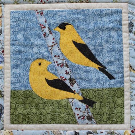 American Goldfinch Bird Applique Quilt Pattern Digital Download Etsy