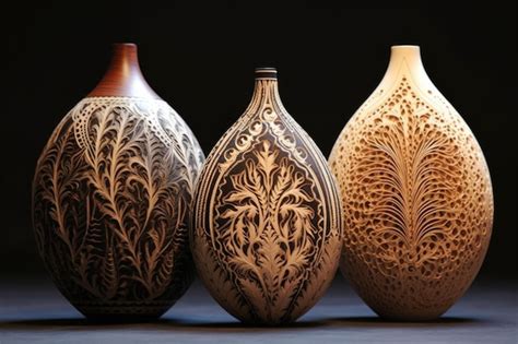 Premium Photo Intricate Pottery Patterns Carved Into Wet Clay