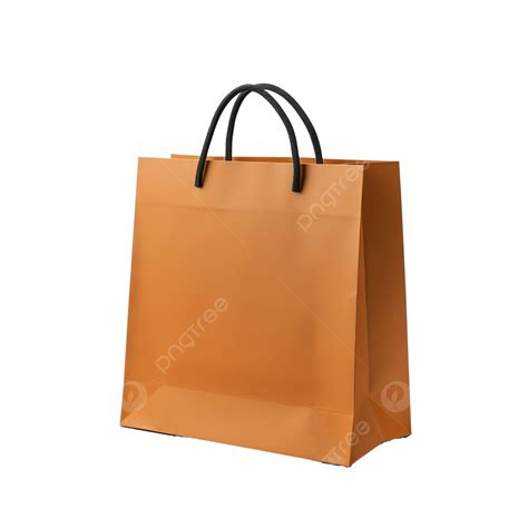 Paper Shopping Bag Isolated With Reflect Floor For Mockup Bag Paper