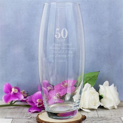 Personalised Golden Wedding Anniversary Vase Find Me A T