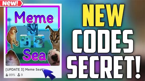 Meme Sea New Codes Roblox Secret Codes Update Youtube