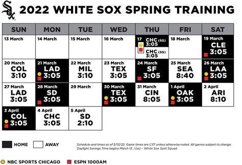 White Sox Announce Revised 2022 Spring Training Schedule By Chicago White Sox Inside The