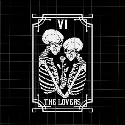 The Lovers Tarot Card Svg Skeletons Halloween Svg Skeletons Etsy Canada